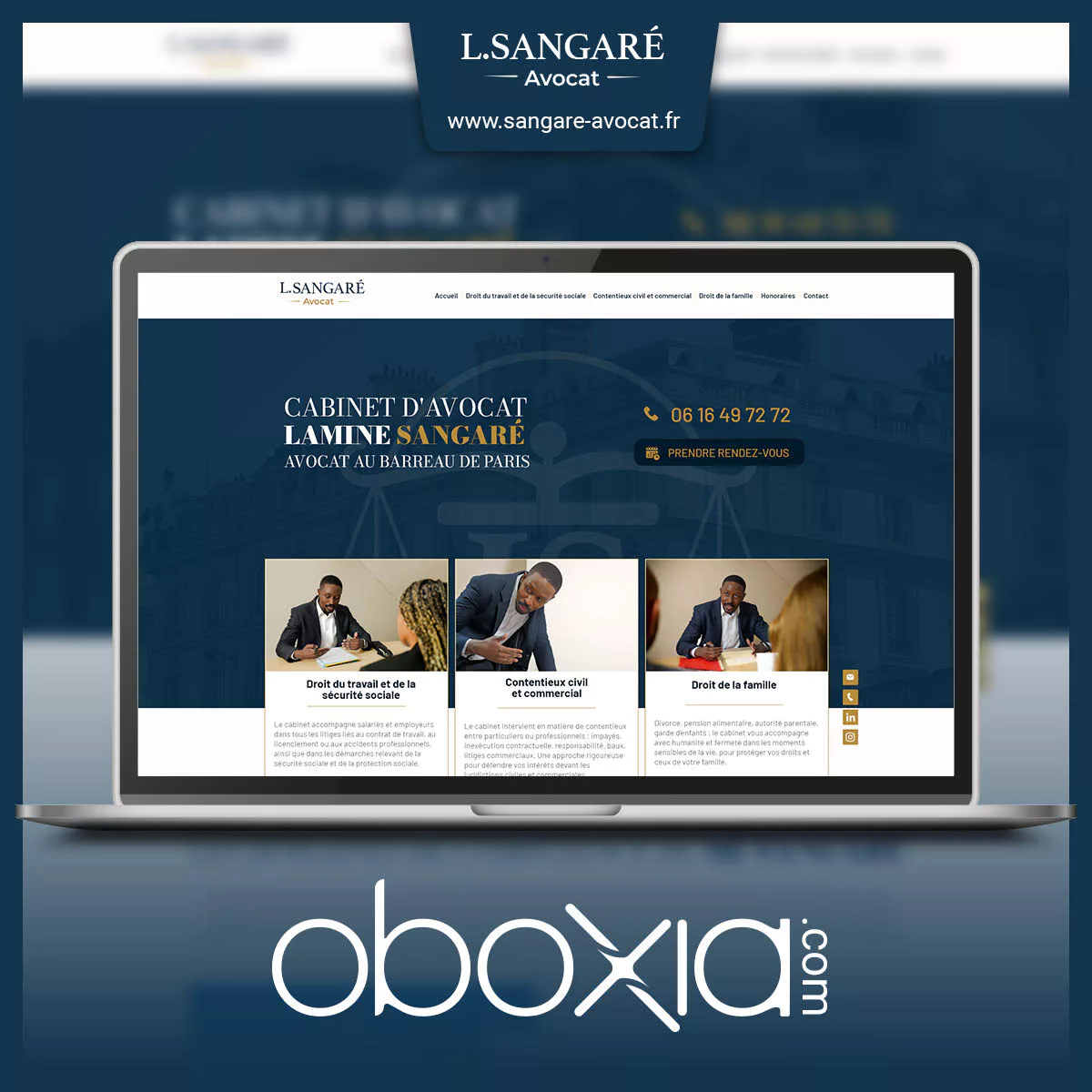 Projet digital réalisé par OBOXIA — Maître Lamine Sangaré